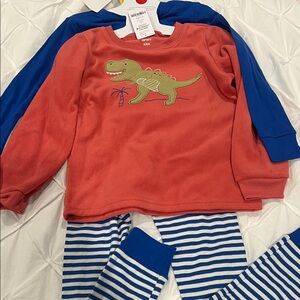 Carter's Red and Blue Dinosaur Pajama Set